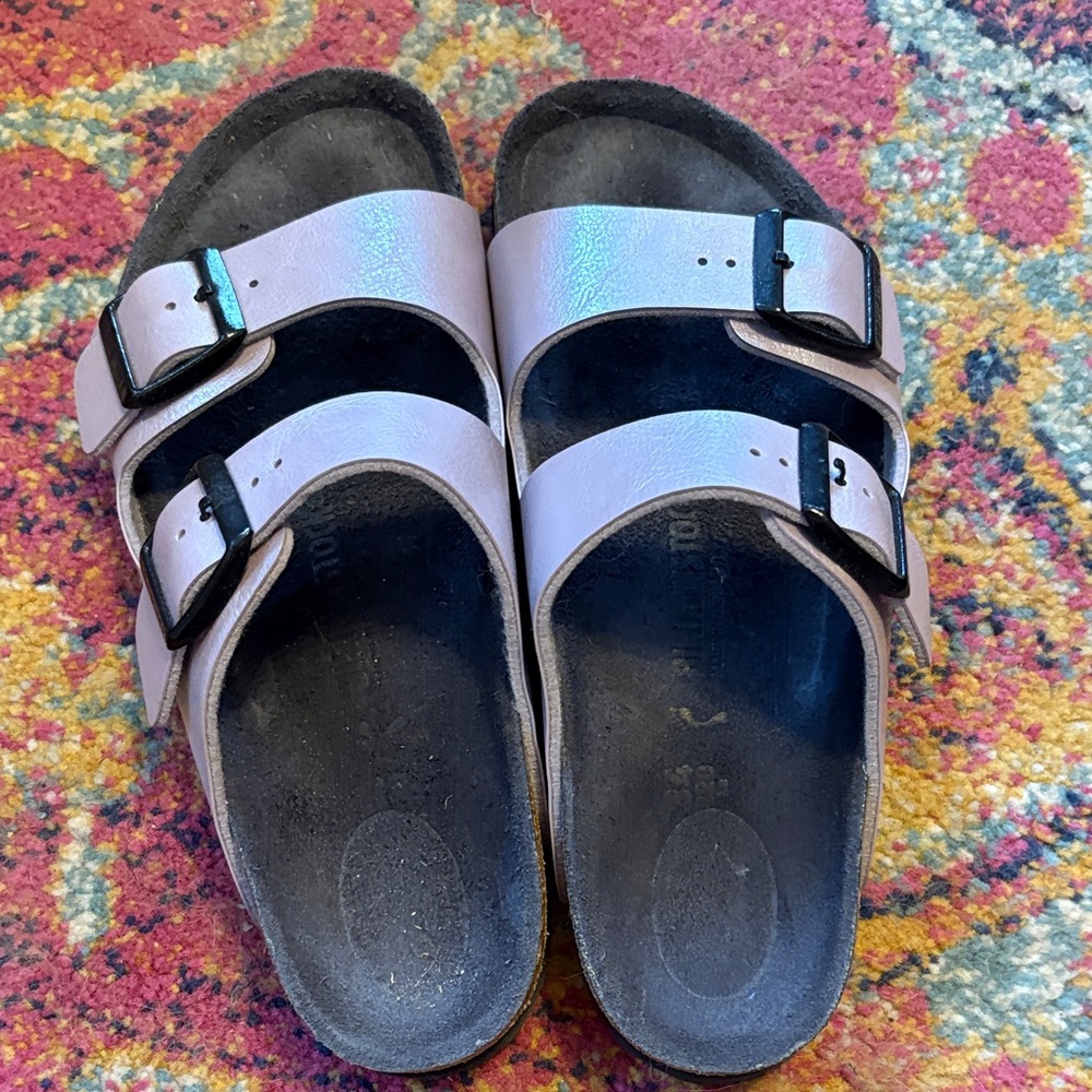 Birkenstock Kids Sandals in Lavender with Black Buckles